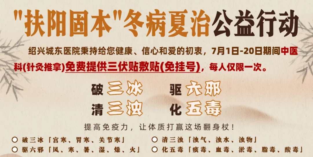 绍兴城东医院,中医,三伏贴